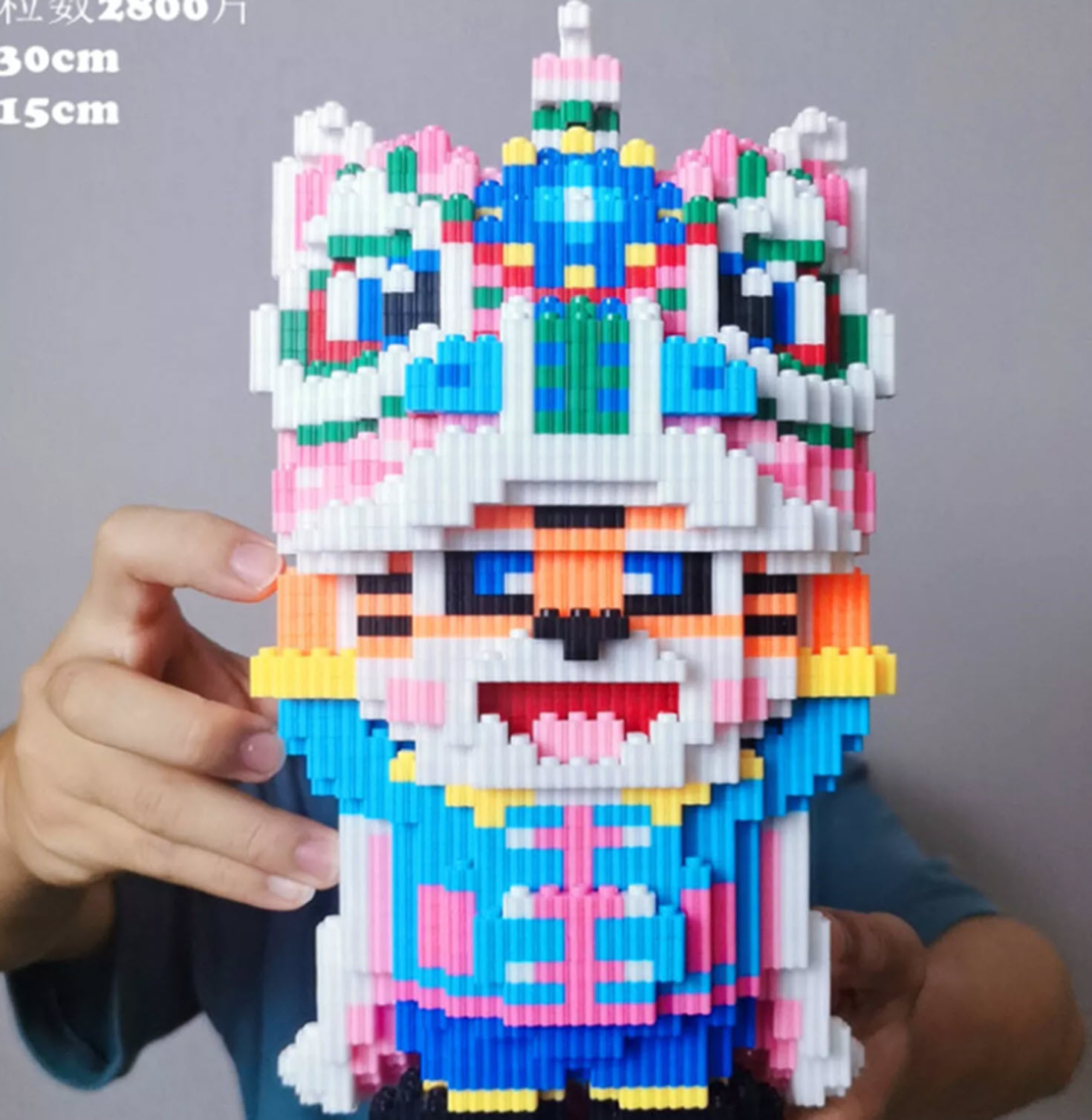 Lego Đồ chơi trẻ em lắp ráp chú mèo múa lân , con Lân , chú mèo Doraemon múa lân dễ thương