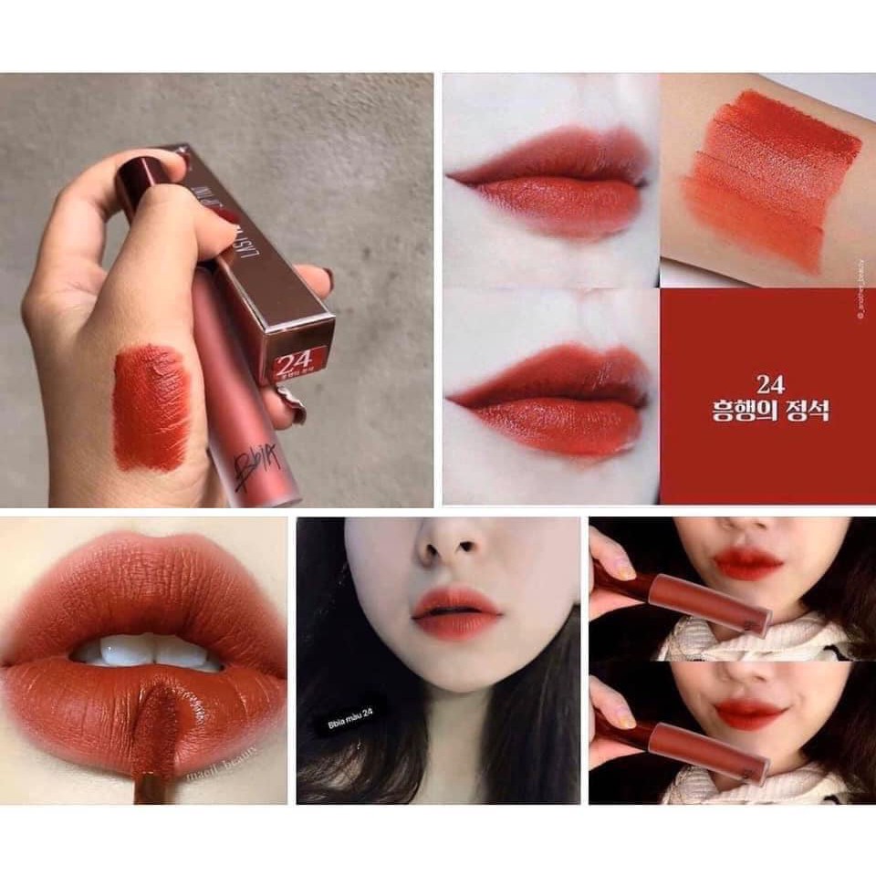 Son kem lì Bbia ⚡⚡ không trôi Hàn Quốc Không Trôi Last Velvet Lip Tint Siêu HOT Lên Tone Chuẩn Màu 39 25 02 12..v.v.