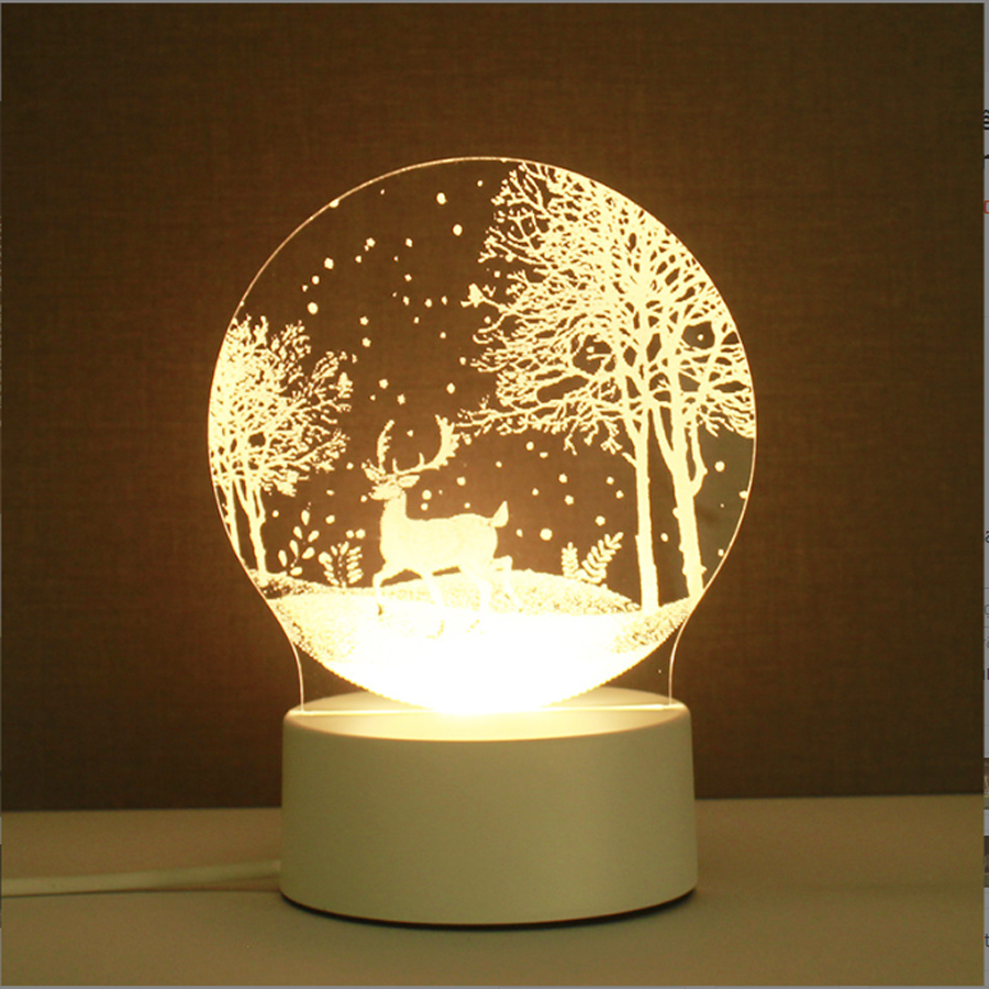 Đèn ngủ led 3d, đèn trang trí phòng ngủ ba chế độ