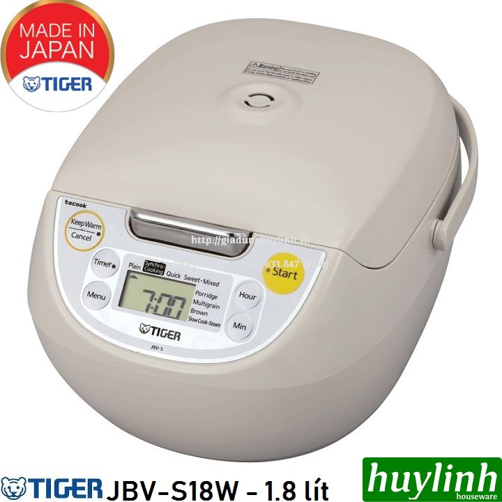 Nồi cơm điện tử Tiger JBV-S18W - 1.8 lít - Made in Japan