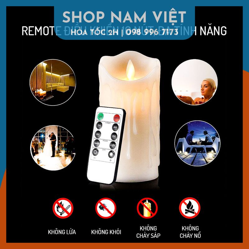 Nến Điện Tử Tim Lắc Thân Sáp Siêu Thật