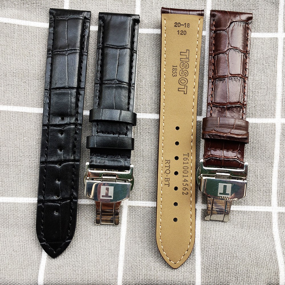[SALE SỐC] Dây đồng hồ Tissot da cá sấu size 19mm (màu nâu) CAO CẤP