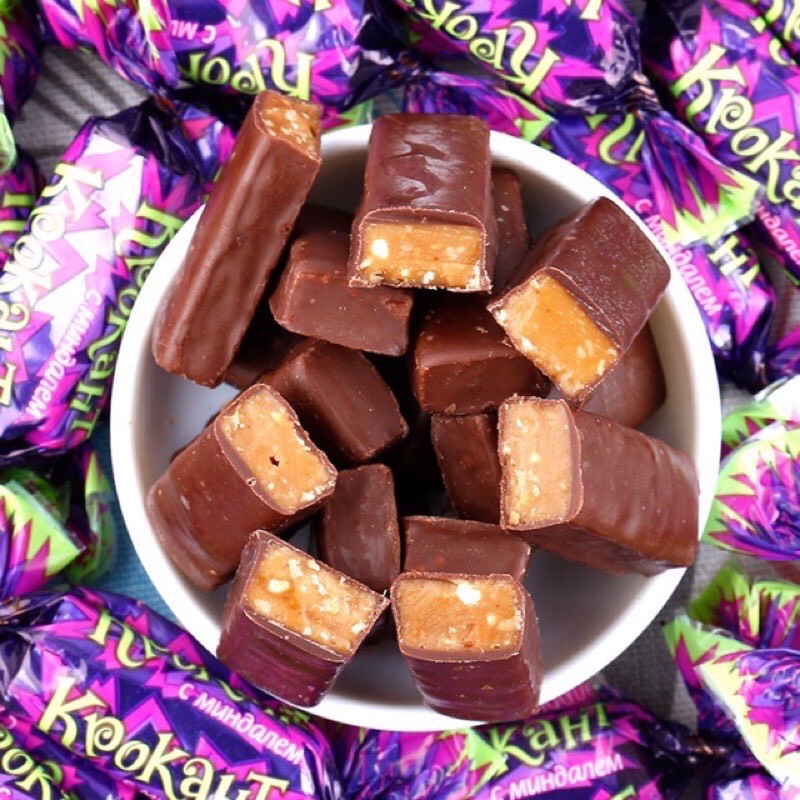 kẹo tím krokant socola hạnh nhân nga 500G