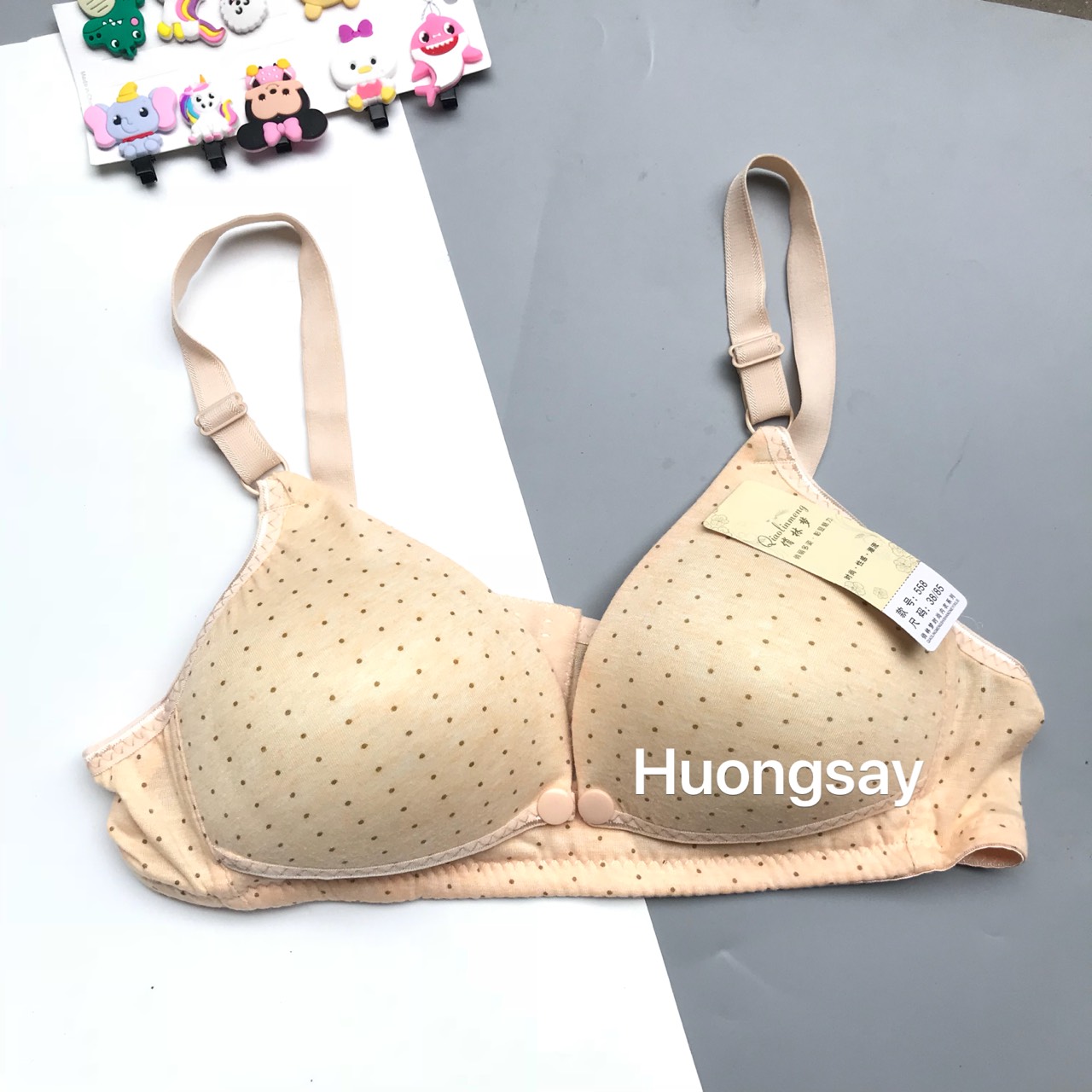 Áo ngực cho con Bú mở cúc họa tiết chấm bi MS558