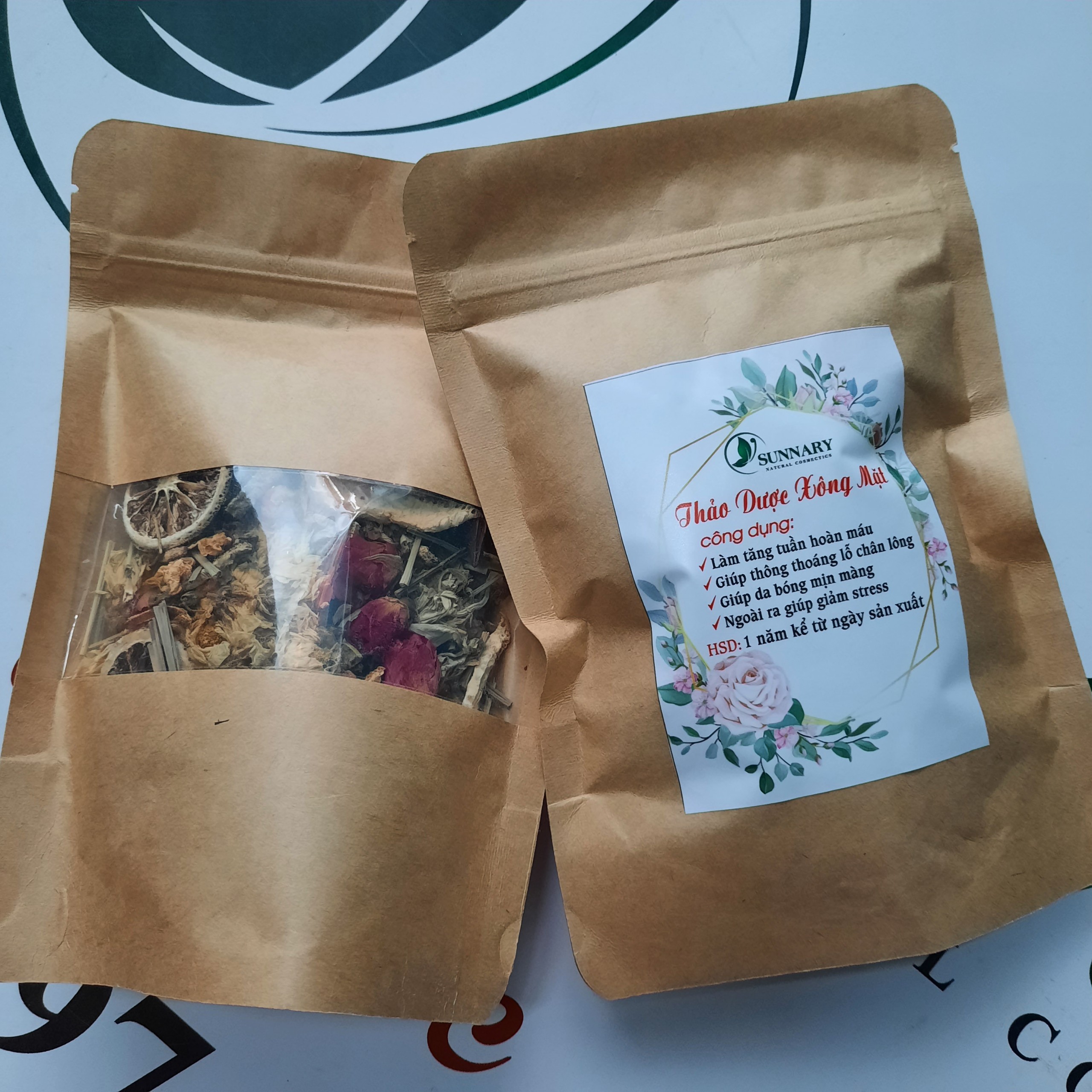 Xông mặt thảo dược trrị mụn mộc gói 100g giúp da thải bụi bẩn sạch sâu và hết nhờn