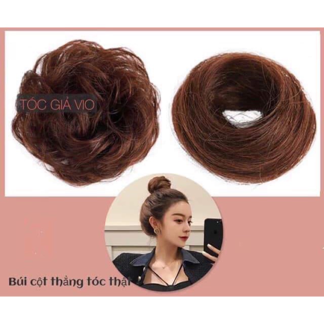 Tóc giả búi Tóc giả búi cột thẳng tóc thật