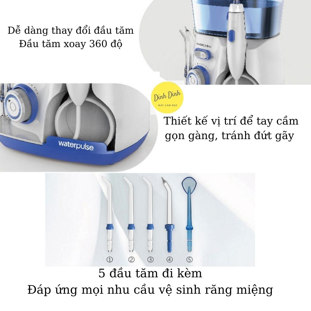 Tăm nước Waterpulse V300, máy tăm nước gia đình vệ sinh răng miệng tại nhà kèm 5 đầu tăm - Dinh Dinh Máy Làm Đẹp