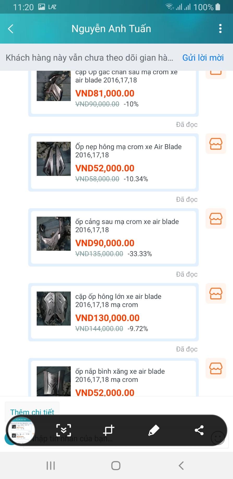 combo 5 món ốp mạ crom xe air blade 2016 đến 2019