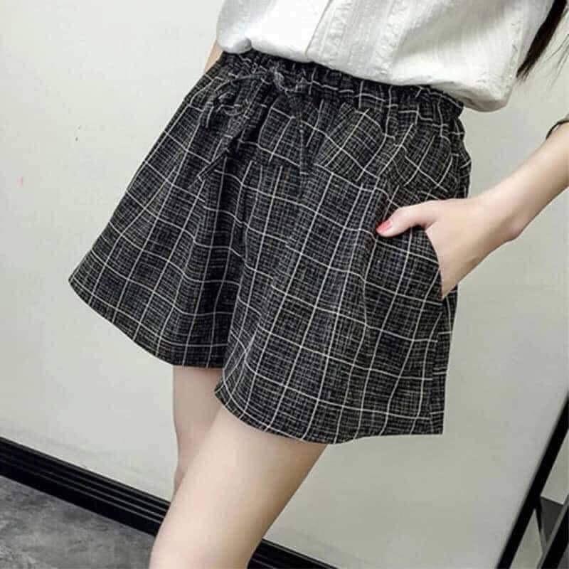 Quần đùi giả váy kẻ nơ hari0619