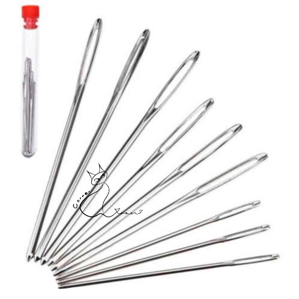 Set 9 kim khâu len kèm ống đựng tiện dụng