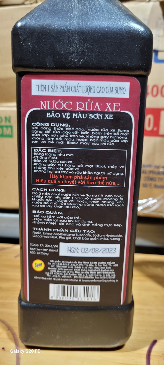 [HCM]Nước rửa xe SUMO cao cấp 1000ml
