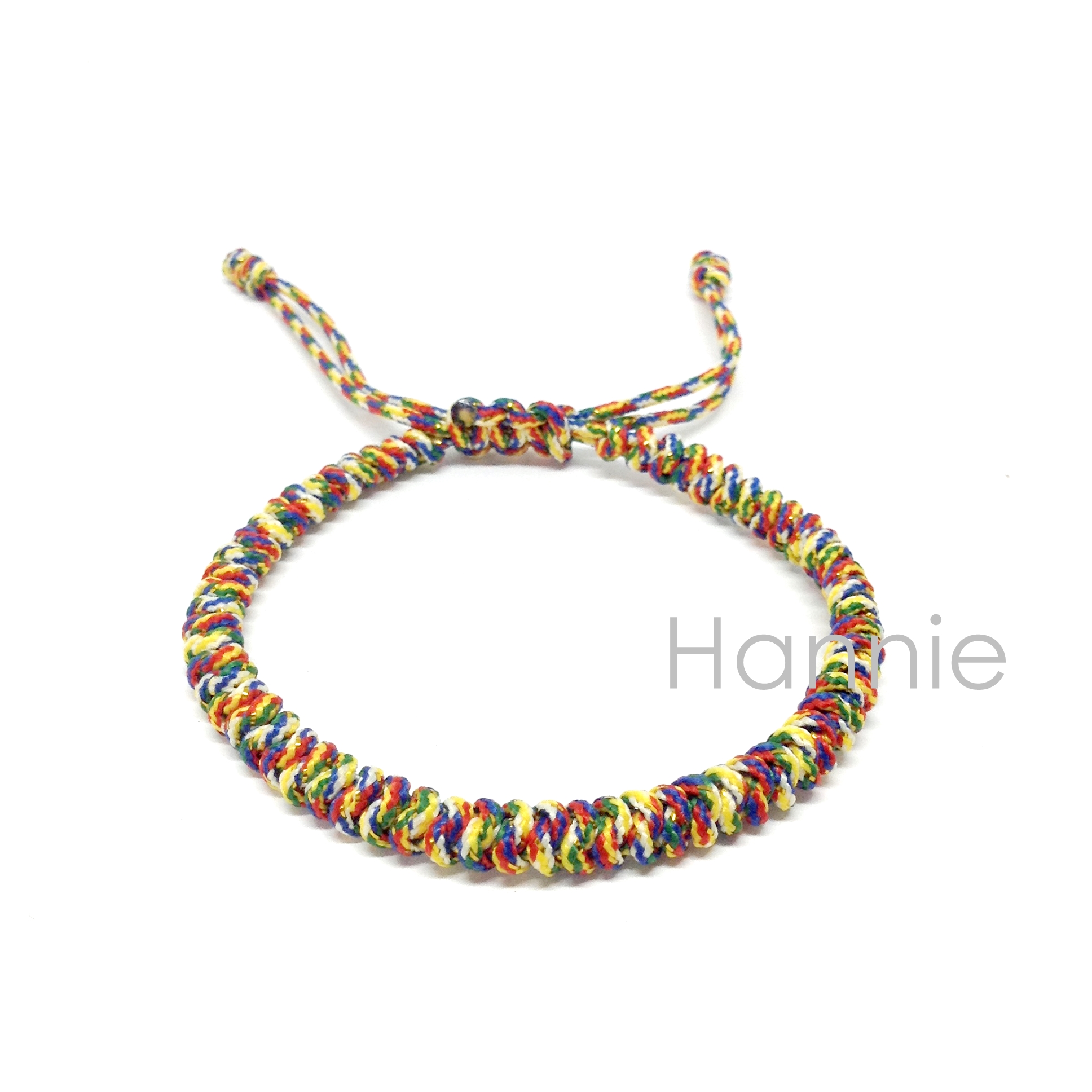 Vòng chỉ ngũ sắc may mắn dây rút - Vòng phong thủy bình an đeo tay nam nữ