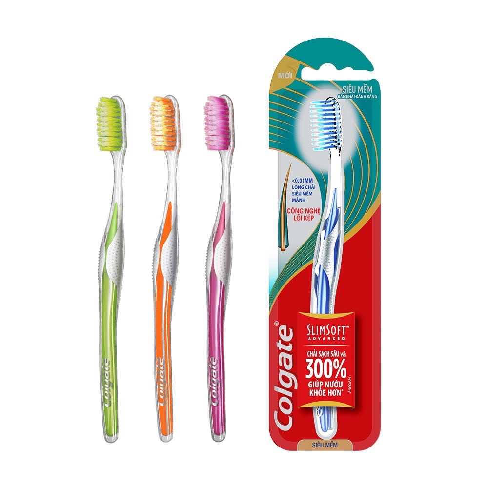 [HCM ship 2h] Bàn chải đánh răng Colgate Slimsoft Advanced lõi kép siêu mềm mảnh (Màu ngẫu nhiên)