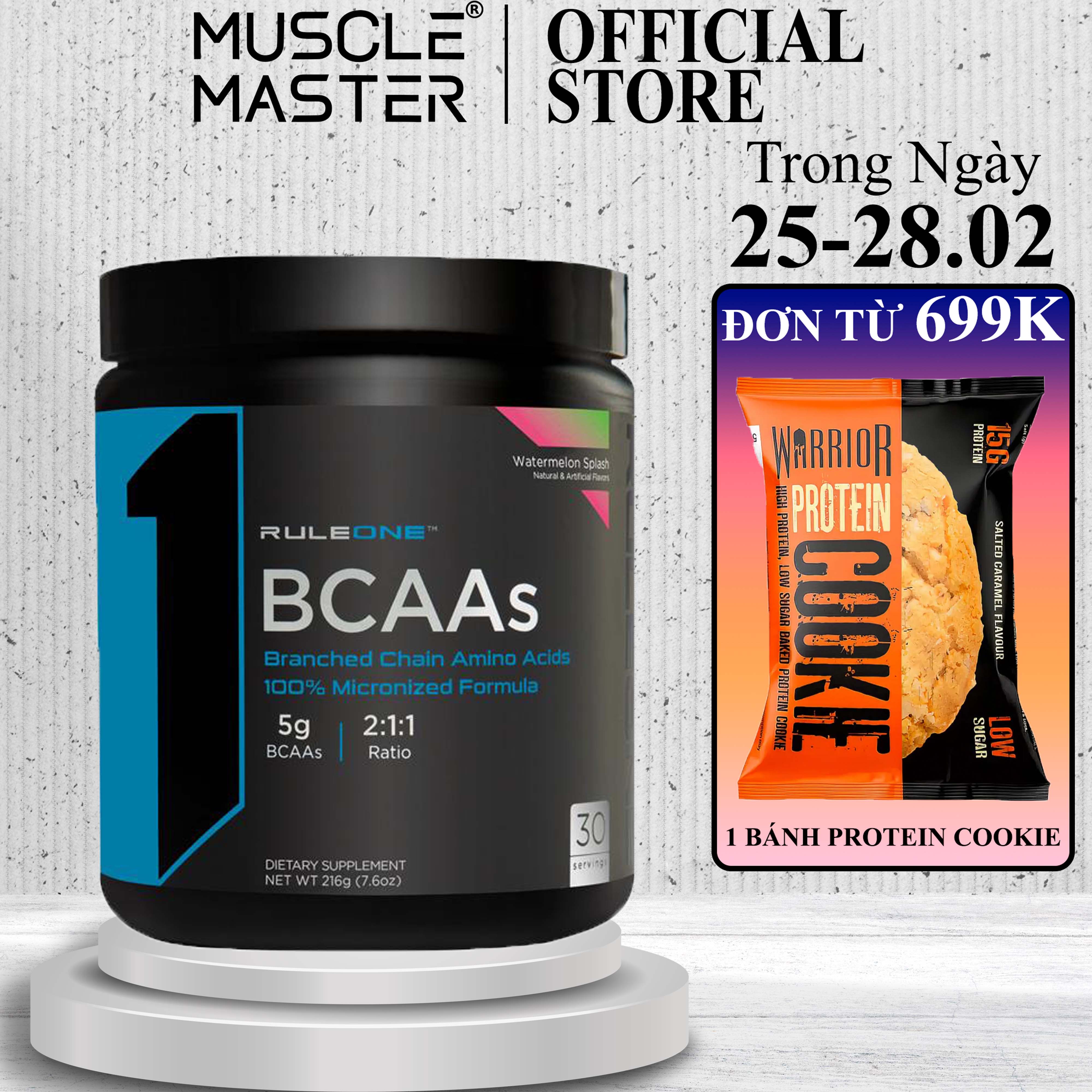 Thực phẩm bổ sung phục hồi phát triển cơ rule 1 bcaa 30 lần dùng