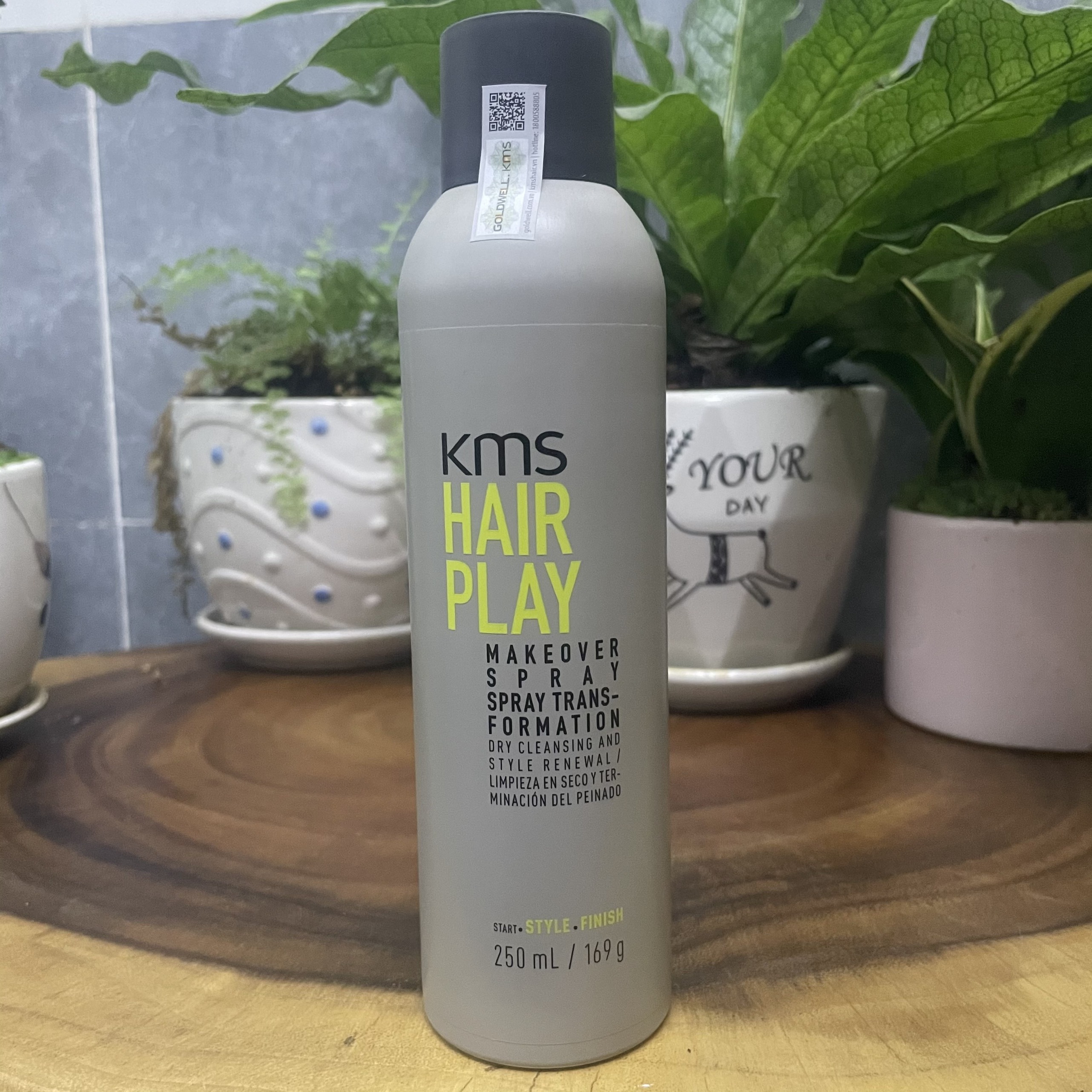 [HCM]Gội khô biến hình KMS Goldwell Hair Play Makeover Spray 250ml