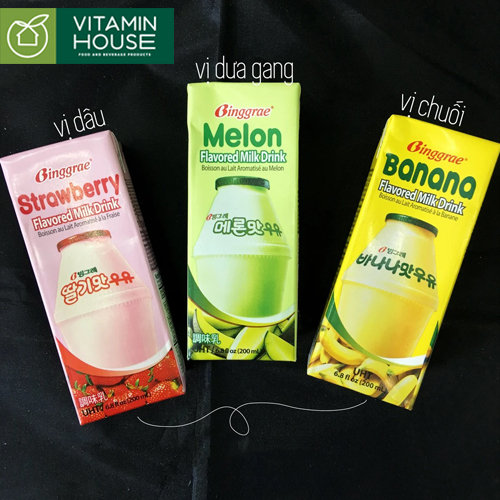 Sữa chuối/ dưa lưới/ khoai môn Binggrae Hàn Quốc 200ml
