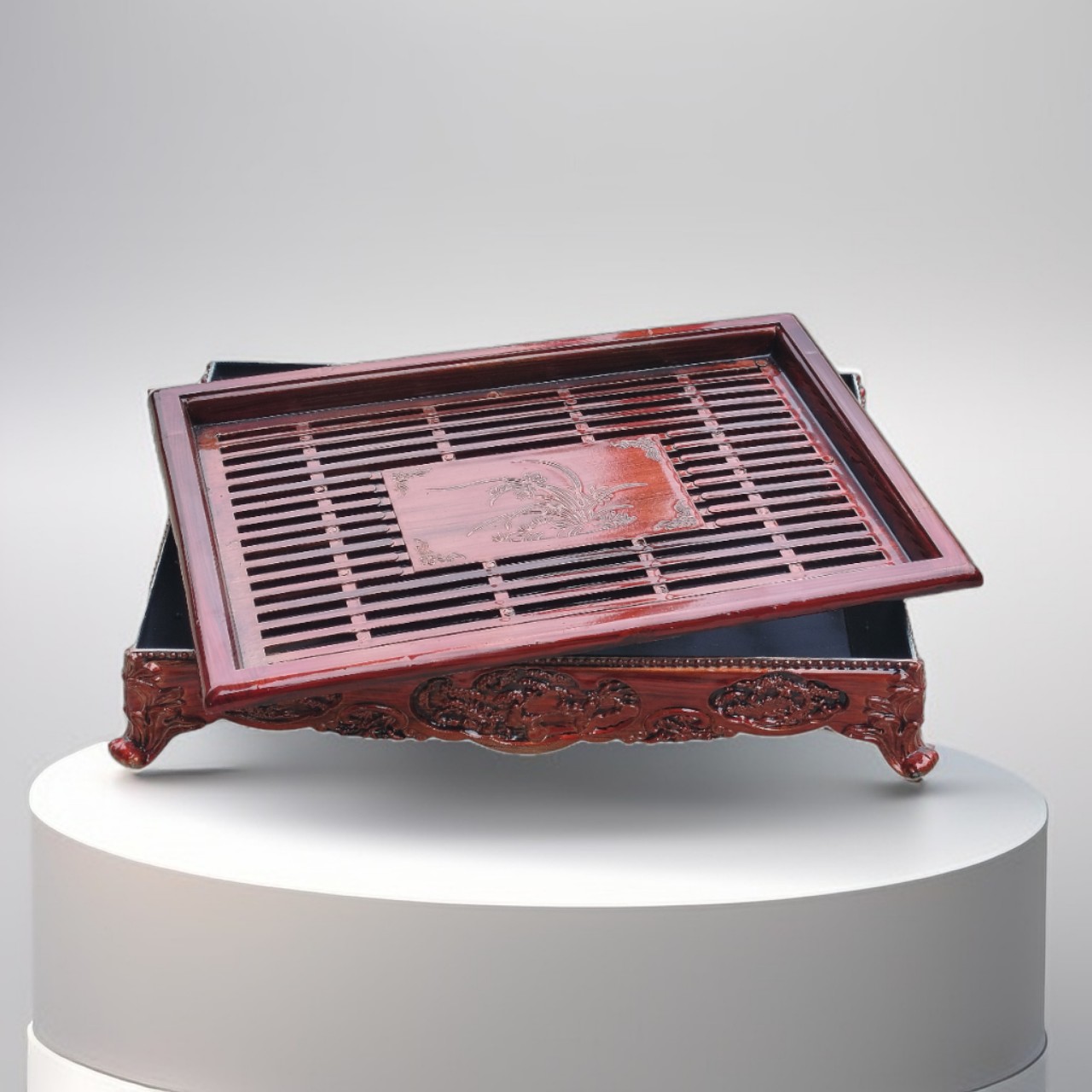 Bộ khay trà vân gỗ bền đẹp