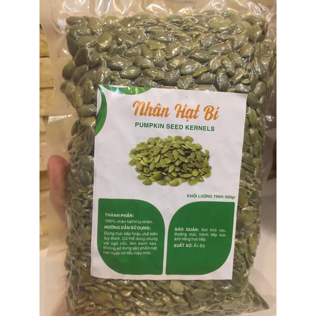 500 GRAM NHÂN HẠT BÍ ĐÃ TÁCH VỎ ẤN ĐỘ (túi hút chân không)