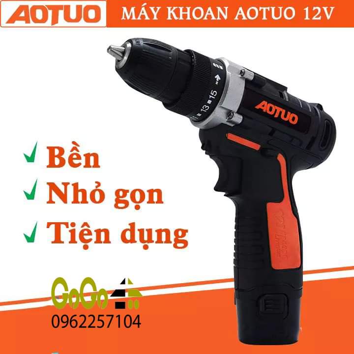 Máy khoan Pin cầm tay 12v aotuo không dây thiết kế bền bỉ