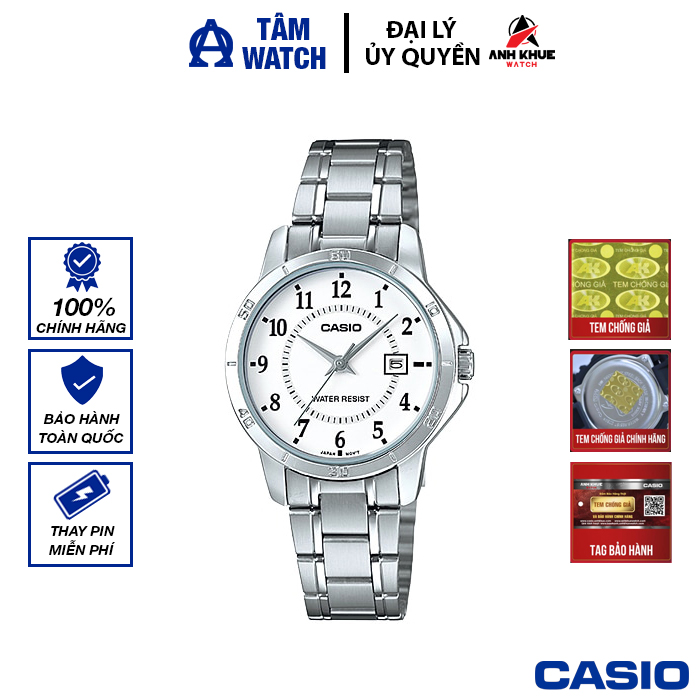 Đồng hồ nữ dây kim loại Casio Standard chính hãng Anh Khuê LTP-V004 Series (30mm)