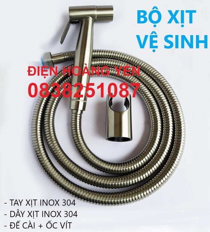 Bộ vòi xịt vệ sinh Inox SUS 304 Pít tông tăng áp tạo áp suất cao thiết kế bền đẹp áp lực nước cao