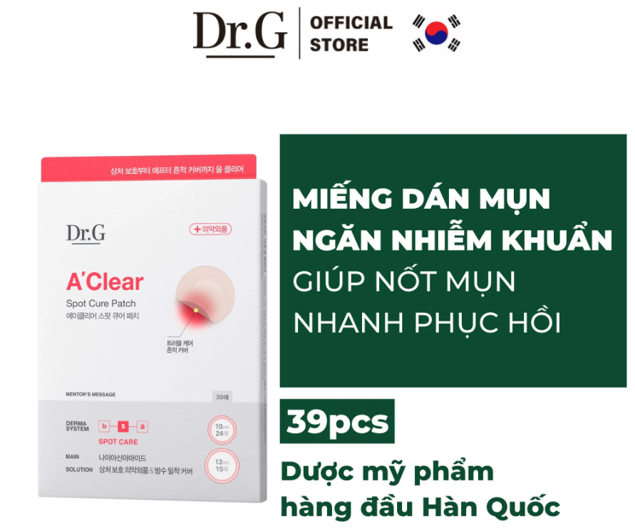 Miếng Dán Mụn Dr.G A'Clear Spot Cure Patch (39pcs)
