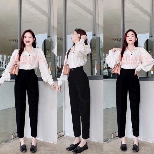 Quần baggy đi học sinh nữ cạp cao sary05 siêu đẹp