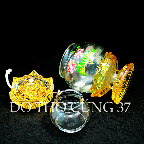 ĐÈN DẦU LƯU LY - HỒ LÔ BÔNG SEN