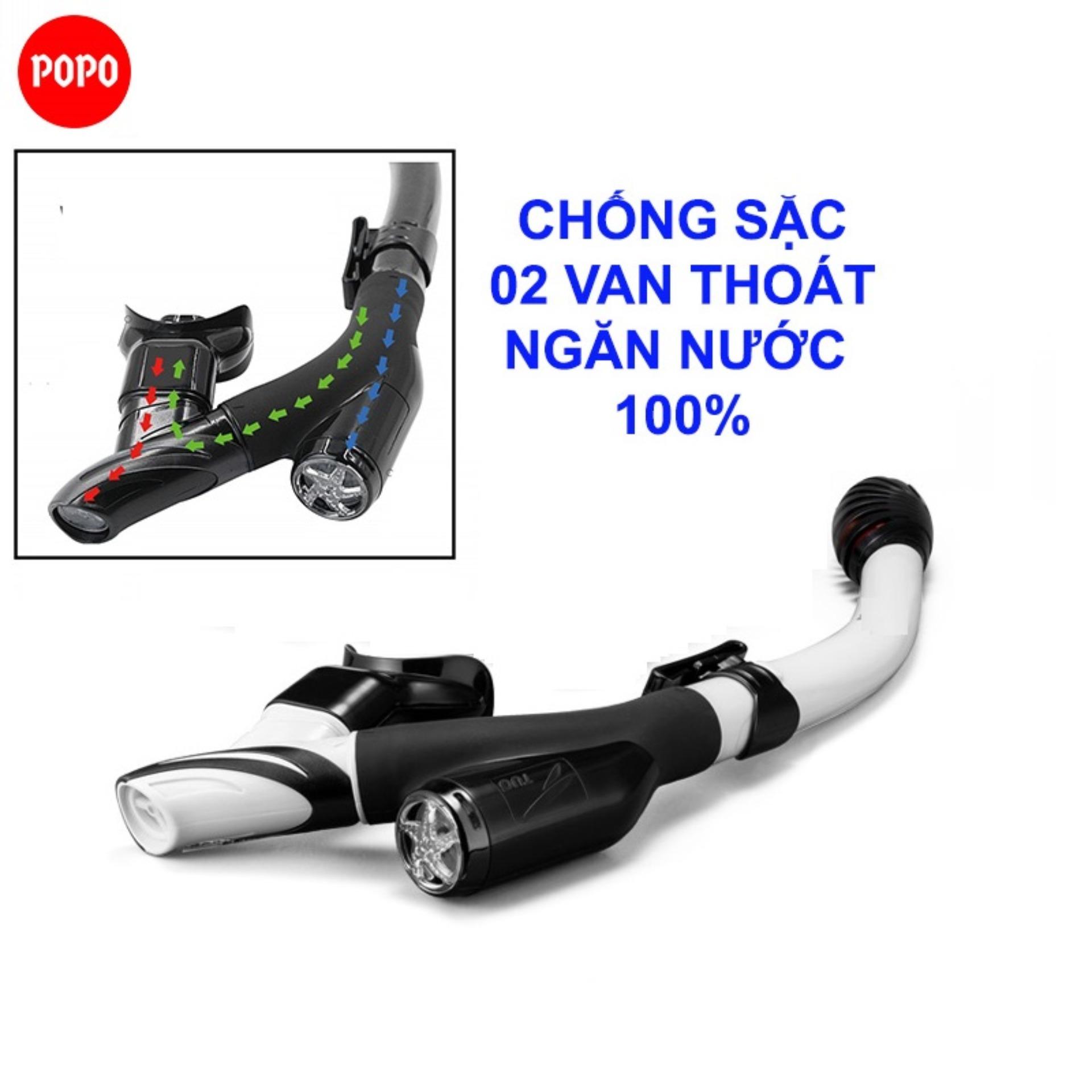 Ống thở lặn biển ngăn nước 100% thế hệ mới với 2 van thoát nước, thiết kế thời trang TUBE