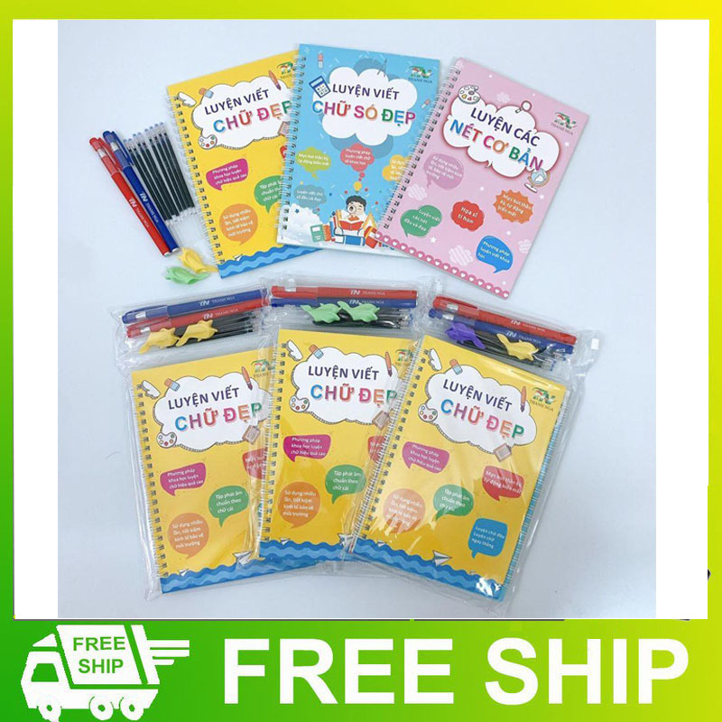 3 Self-erase book lightning wrap, 3 writing book gift set with 2 pens, 8 nibs, 2 PCs intelligent pen foam self-canceller baby learning book stencil-set of 3 intelligent coloring books, baby learning alphabet, numbers writing, allow to plus less