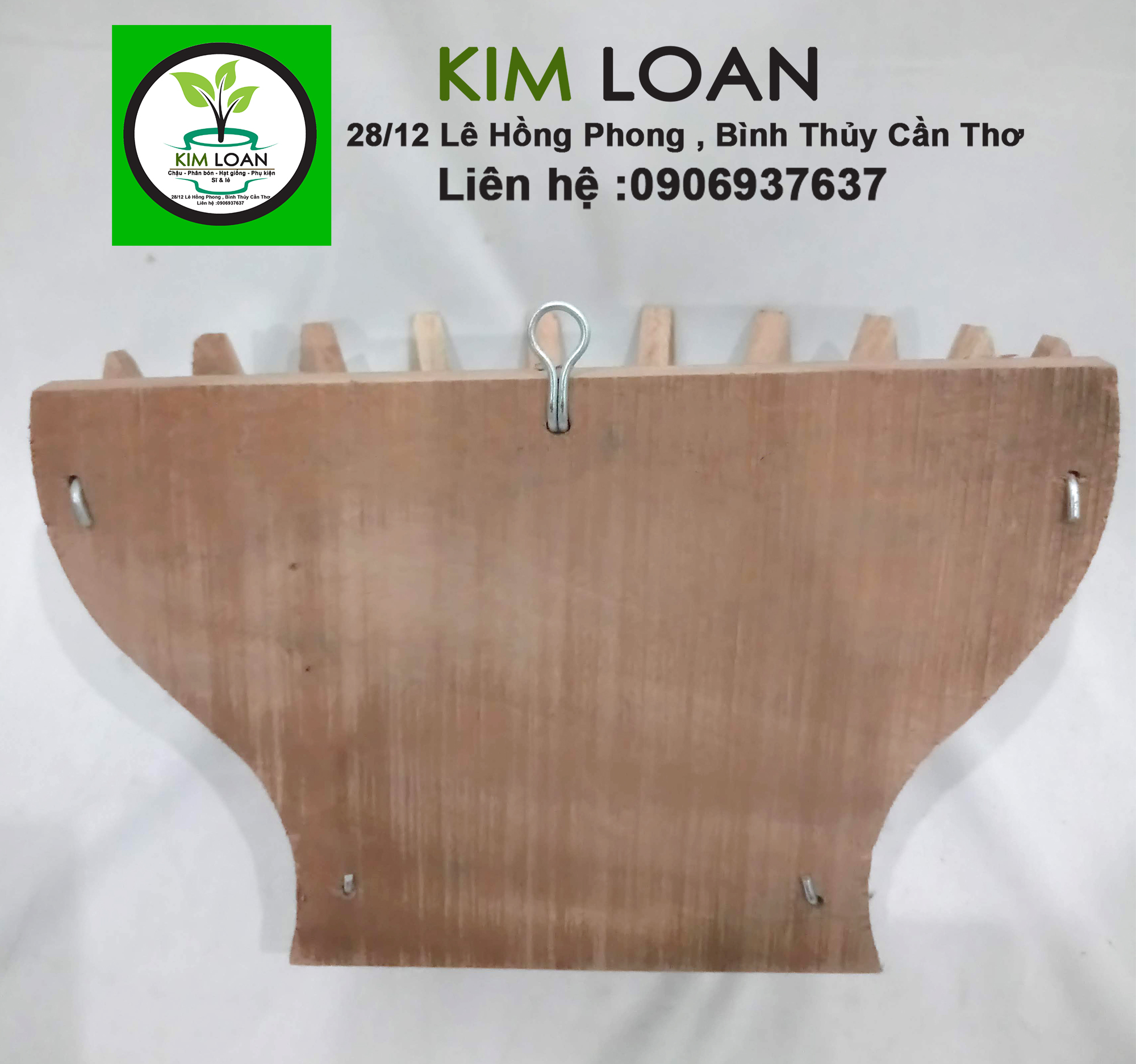 Combo 2 chậu lan gỗ ốp tường 27x17x17cm