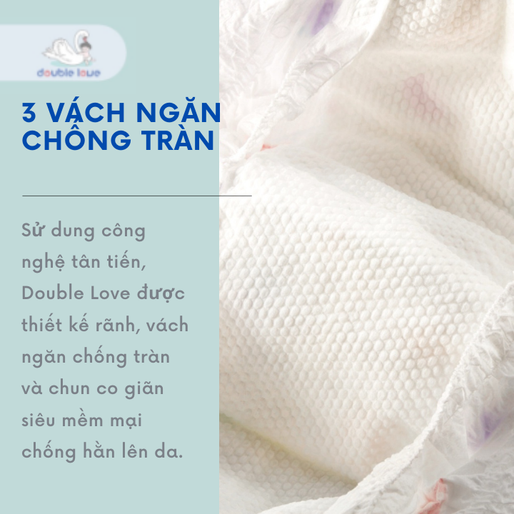 Combo 3 bịch bỉm dán Double Love đủ size S/M/L/XL