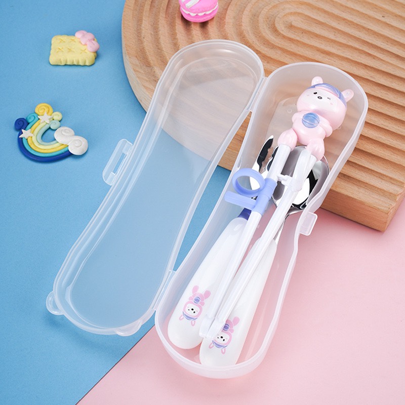 Set Thìa Dĩa Đũa Tập Gắp Cho Bé Thuận Tay Phải