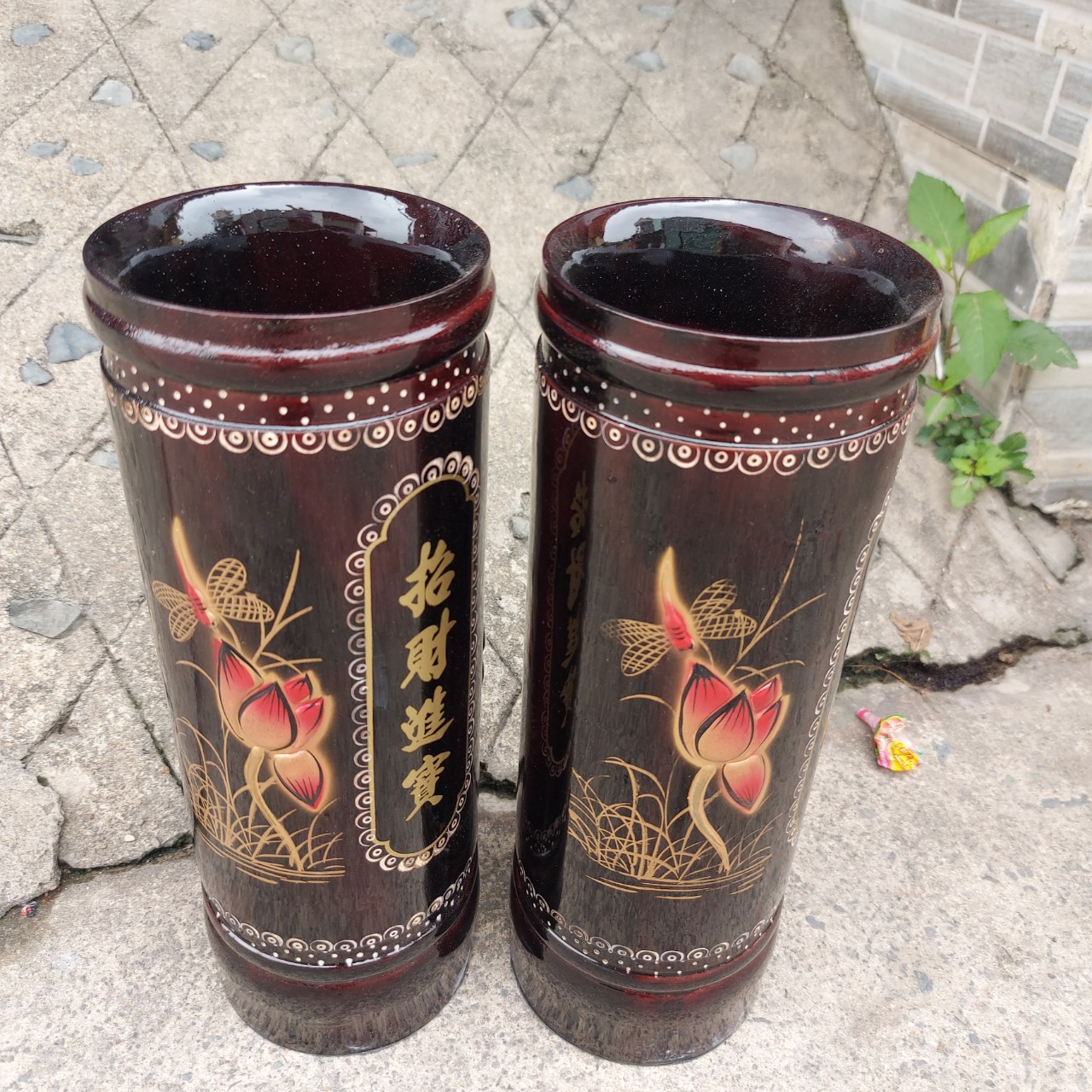 Ống đựng nhang gỗ cao 32cm