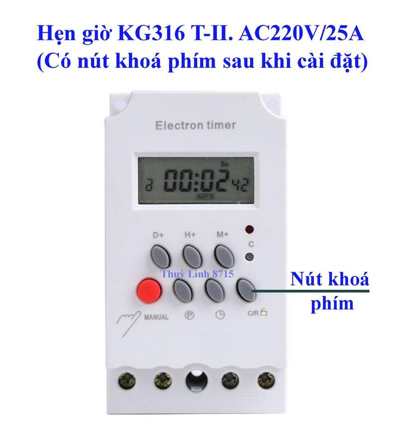 Công tắc hẹn giờ KG316 T-II/ 25A /220V có khóa phím, timer hẹn giờ, ổ cắm hẹn giờ, công tắc điện hẹn giờ, công tắc hẹn giờ bật tắt điện tự động