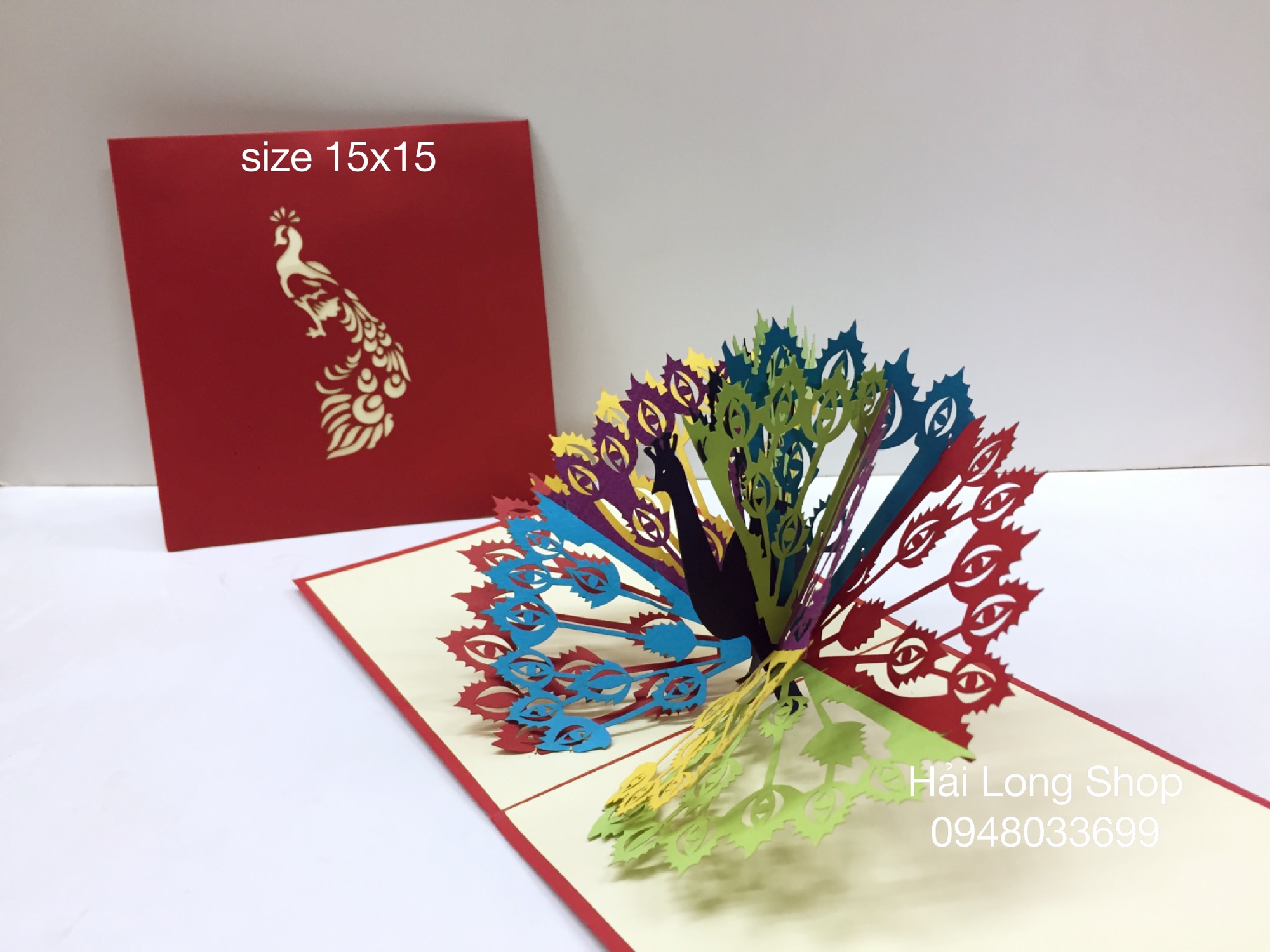 Chim Công - Bird - Peacock - Thiệp 3D