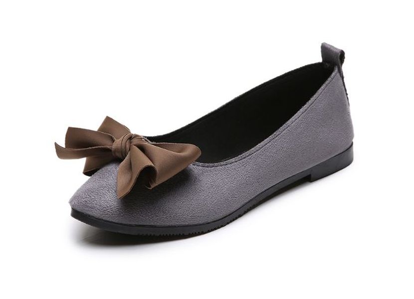 [Hoàn tiền 15%][OD13] Giày bệt búp bê nữ đế bằng da lộn đính nơ xinh xắn hàng QC cao cấp