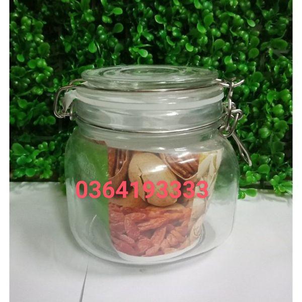 Hũ thủy tinh nắp cài 700ml Lọ thủy tinh nắp gài chắc chắn