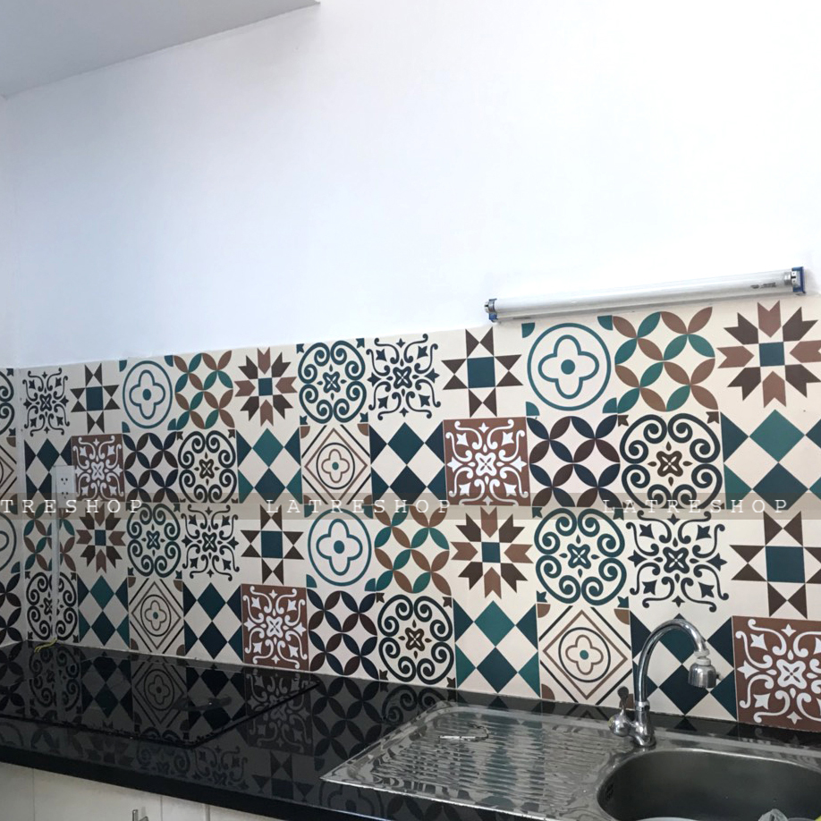 Decal gạch bông Simple - Decal dán tường - Sắc nét bền đẹp