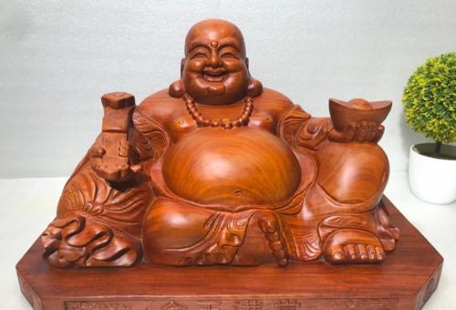 Tượng Phật Di Lặc Gỗ Hương (40cmx20cm)