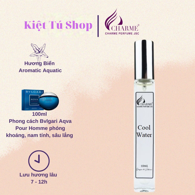 Nước hoa Nam Charme Cool Water 10ml