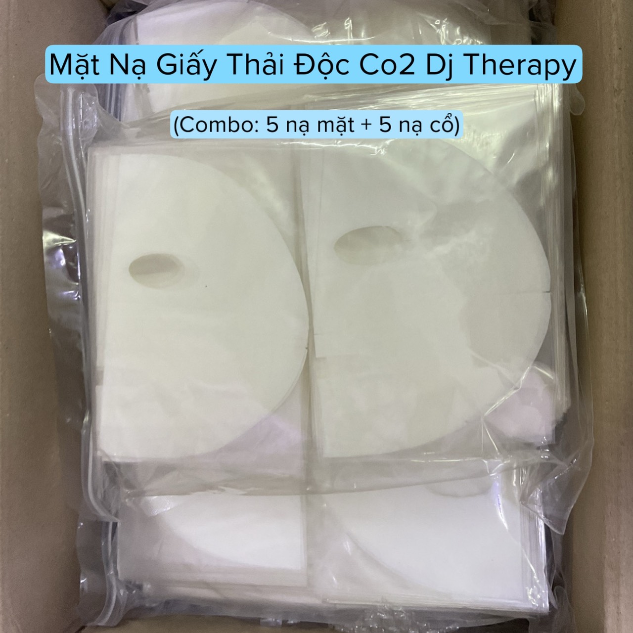 Mặt Nạ Giấy Thải Độc CO2 Dj Carbon Therapy (combo 5 nạ mặt + 5 nạ cổ) không kèm túyp gel