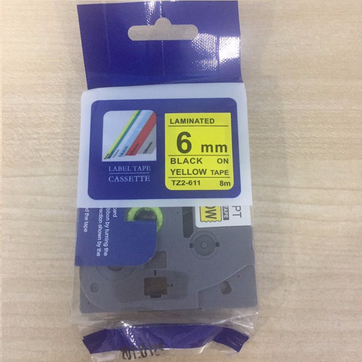 Cuộn băng nhãn 6mm TZ2 cho máy in Brother P-touch