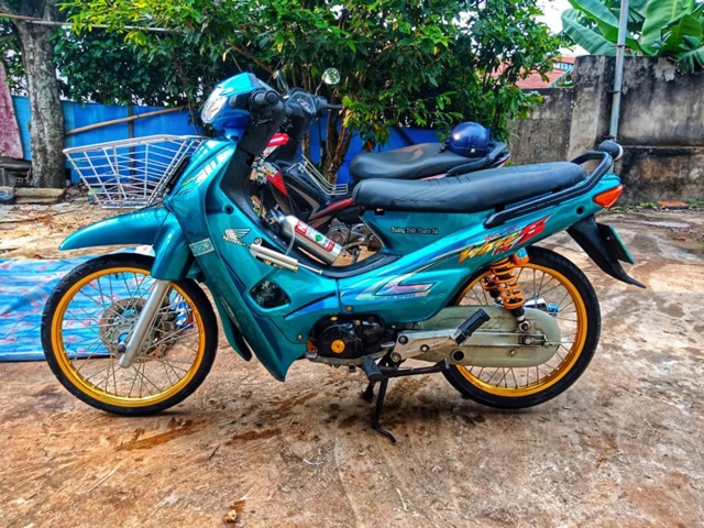 Tem wave 110 xanh bạc crom