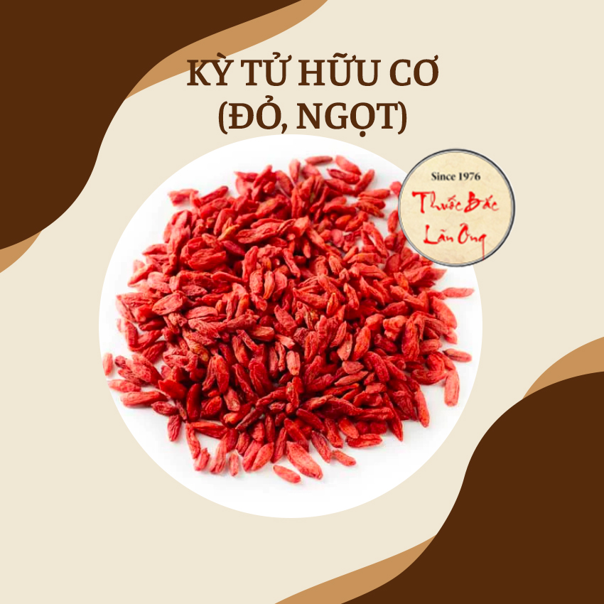 Kỷ tử đỏ sấy khô, kỳ tử hữu cơ 100g (Kỳ tử Ninh Hạ hạt to ngọt thơm) - Trà đẹp da dưỡng nhan