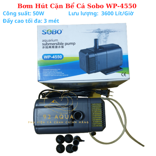 Bơm Hút Cặn Bể Cá Sobo WP-4550 (50W - 3600L/H - 3M) - Bơm Nước Cao Cấp Cho Hồ Cá