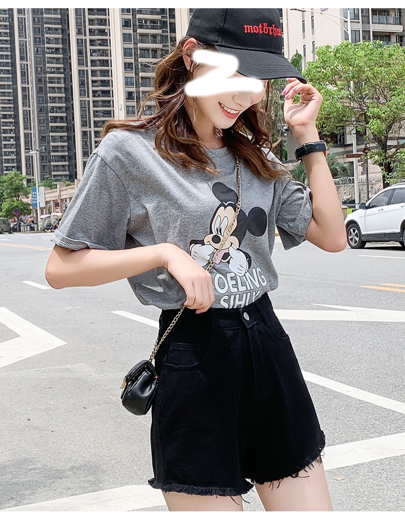 Quần short jean nữ lưng cao , co giãn