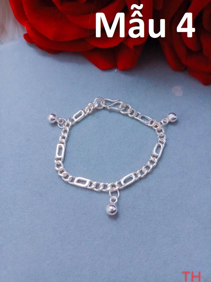 Lắc tay bạc ta cho trẻ em 5 mẫu