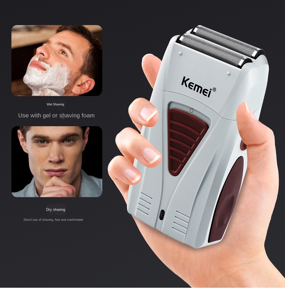 [HCM]Máy Cạo Khô Kemei Hai Lưỡi KM 3382