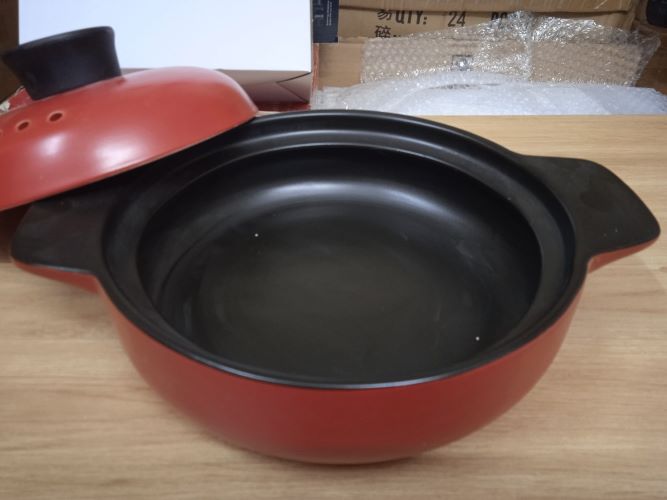 Nồi gốm sứ màu đỏ - Lòng nồi cạn – 1,5 lít